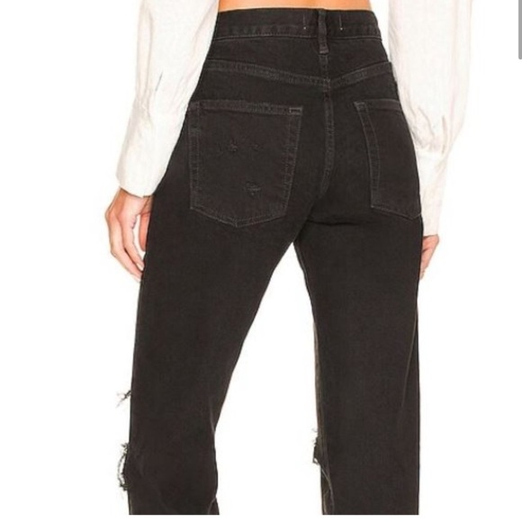 Free People | We the Free Black Ripped Distressed Boyfriend Jeans Size 26 - Picture 11 of 11